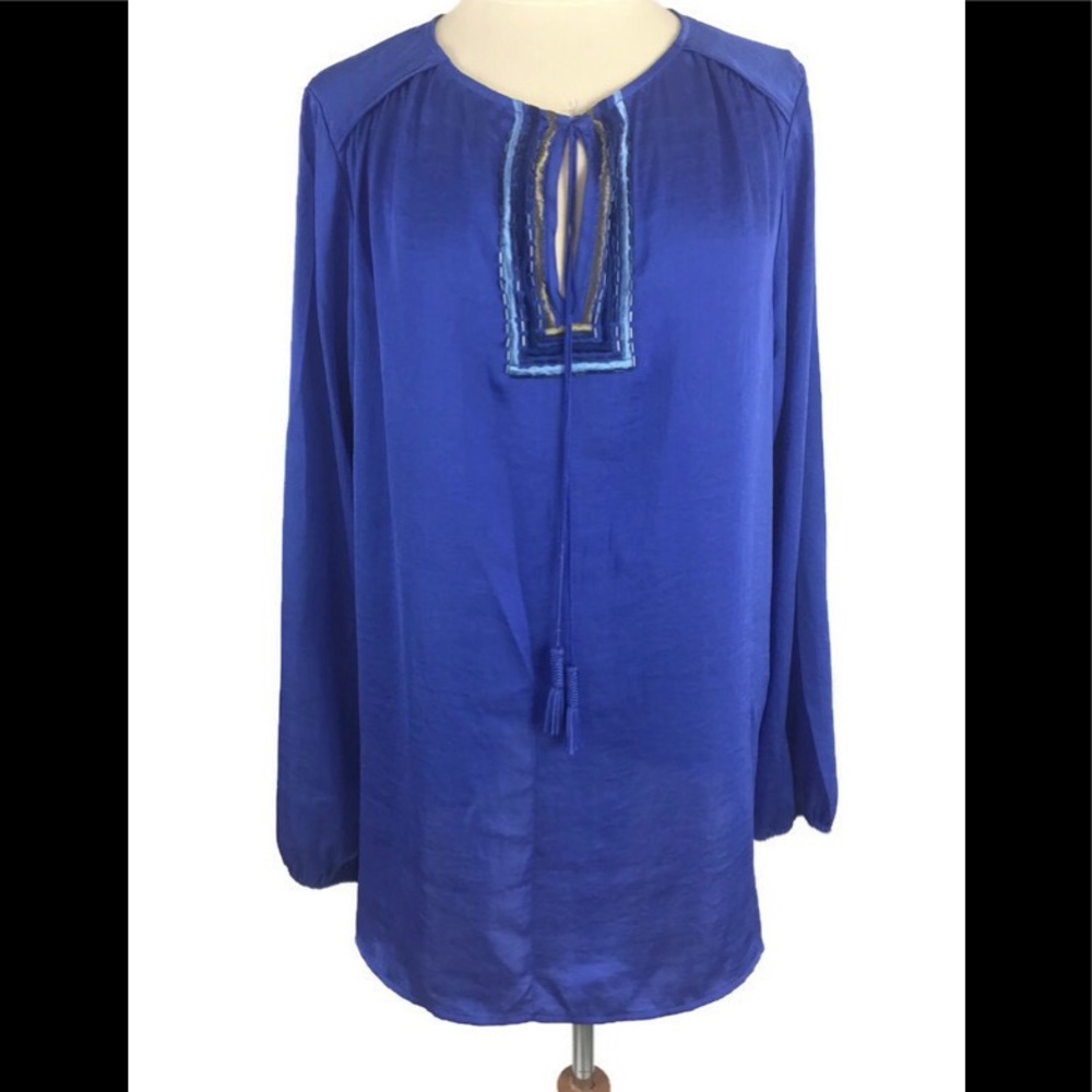 Lane Bryant Women's 14/16 Peasant Beaded Shirt Top